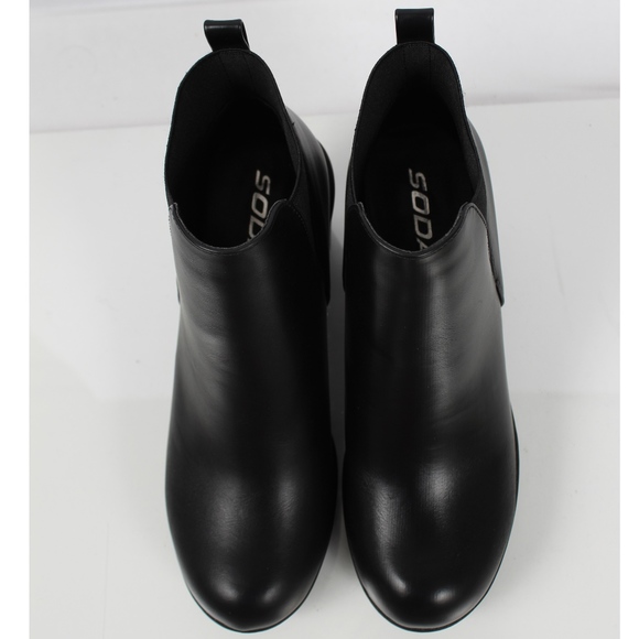 Restock!Black Faux Leather Elastic Pull On Tab Lug - Picture 4 of 8